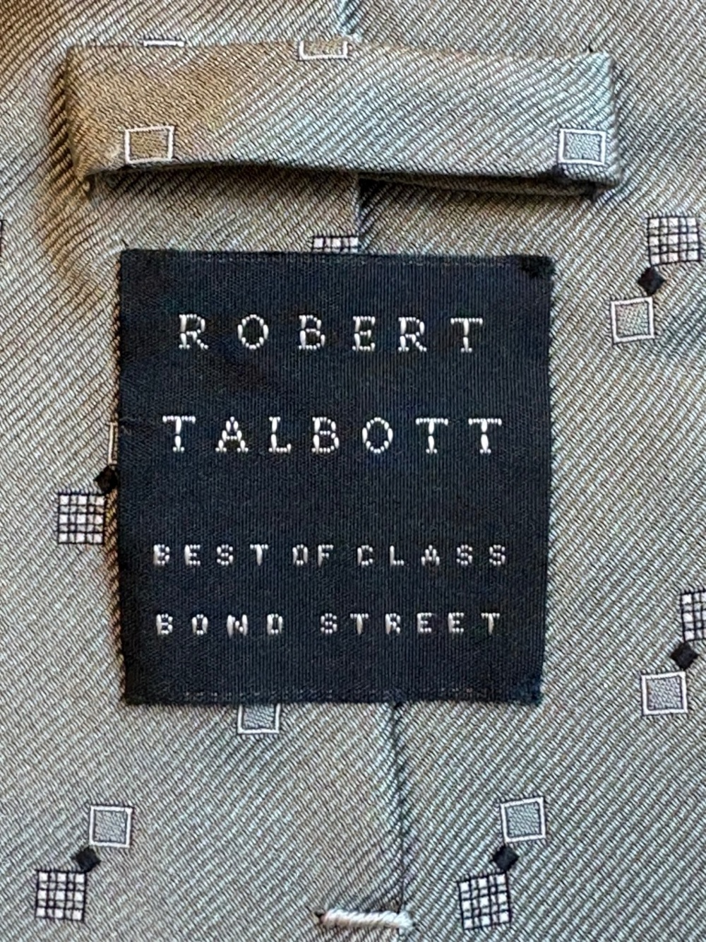 Robert Talbott Best of Class Bond Street Vintage Silk Tie Gray Geometric